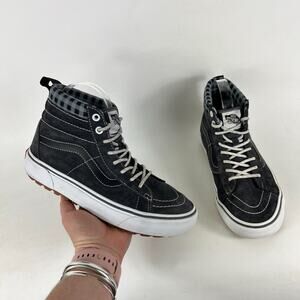 VANS Sk8-Hi MTE-1 Sneakers Women's 8 Black Plaid Mid-Top Skateboarding Shoes